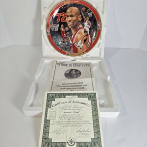 Michael Jordan Record 72 Wins Upper Deck Bradford Exchange Collector Plate COA